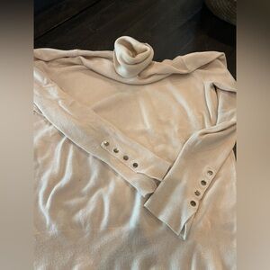 Zara Cream Cowl Neck Sweater with Button Details